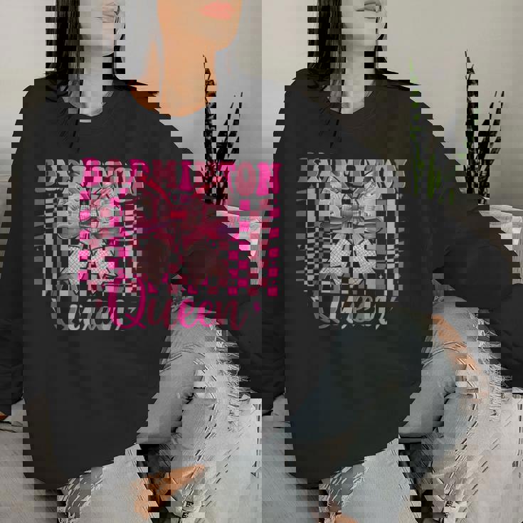 バドミントン クイーン プレイヤー 女の子 ママ 母の日 コケット リボン レディーススウェットシャツ 彼女への贈り物