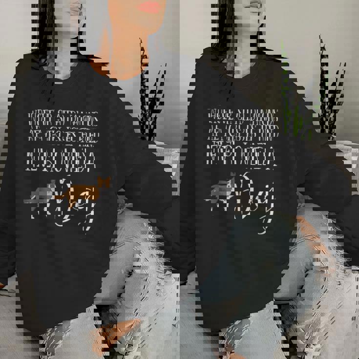 ボーダーコリー ギフト 犬 レッド オレンジ ブラウン 女の子 親友 レディーススウェットシャツ 彼女への贈り物