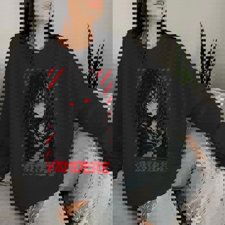 ヤンデレ アニメ 女の子 かわいい エモ ゴス オタク アニメ マンガ好き レディーススウェットシャツ 彼女への贈り物