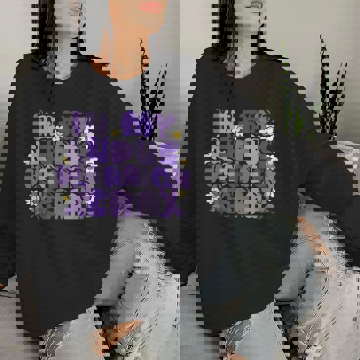 ループス・アウェアネス Lupus Warrior Era Wear Purple Ribbon Groovy レディーススウェットシャツ 彼女への贈り物