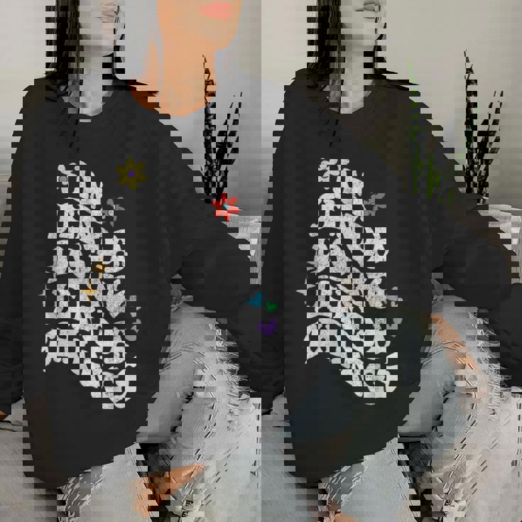 レトロ Groovy Im Jenda Doing Jenda Things おもしろ 母の日 レディーススウェットシャツ 彼女への贈り物