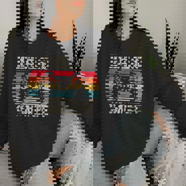 レトロ ゲーム レベル50 コンプリート 誕生日 ギフト 50歳の誕生日プレゼント女性男性ヴィンテージ レディーススウェットシャツ 彼女への贈り物