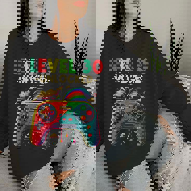 レベル 30歳 男性 女性 ゲーミング 30代 30歳 誕生日 レディーススウェットシャツ 彼女への贈り物