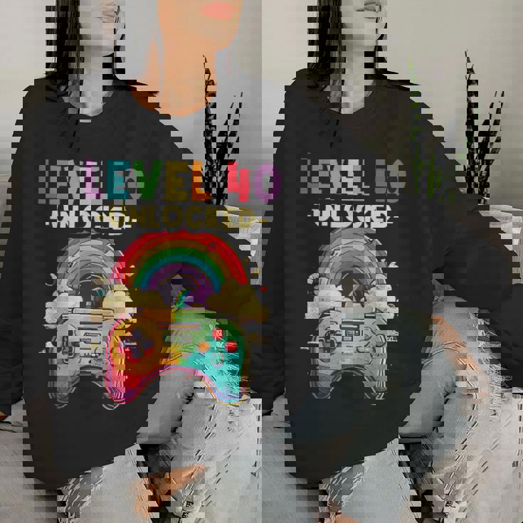 レベル 40歳 男性 女性 ゲーム 40代 40歳 誕生日 レディーススウェットシャツ 彼女への贈り物