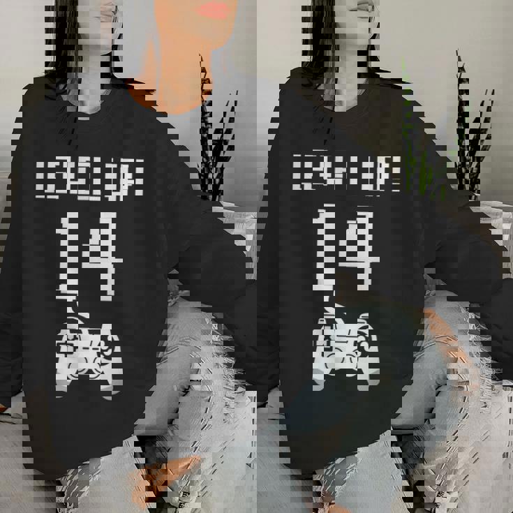 レベルアップ 14歳 誕生日プレゼント 男の子 女の子 レディーススウェットシャツ 彼女への贈り物