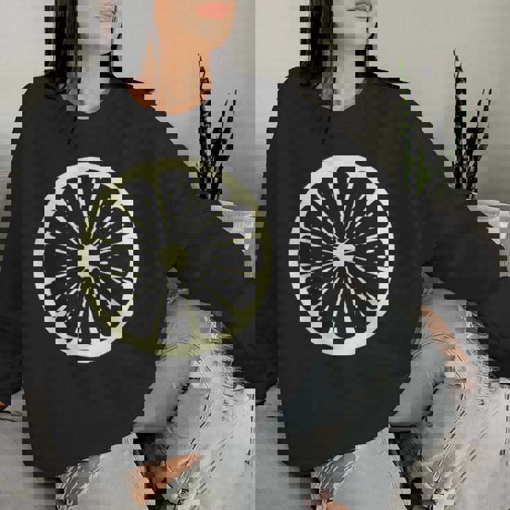 レモン、コスチューム、フルーツ、コスチューム、女性、男性、子供 レディーススウェットシャツ 彼女への贈り物