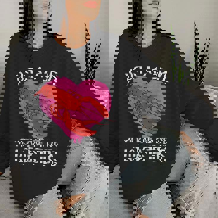 ロブスターが大好きな女の子です。ザリガニ ロブスター レディーススウェットシャツ 彼女への贈り物