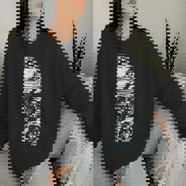 ヴィンテージ 日本製 自動車 カーレース ドライバー 楽しい 女性 男性 レディーススウェットシャツ 彼女への贈り物