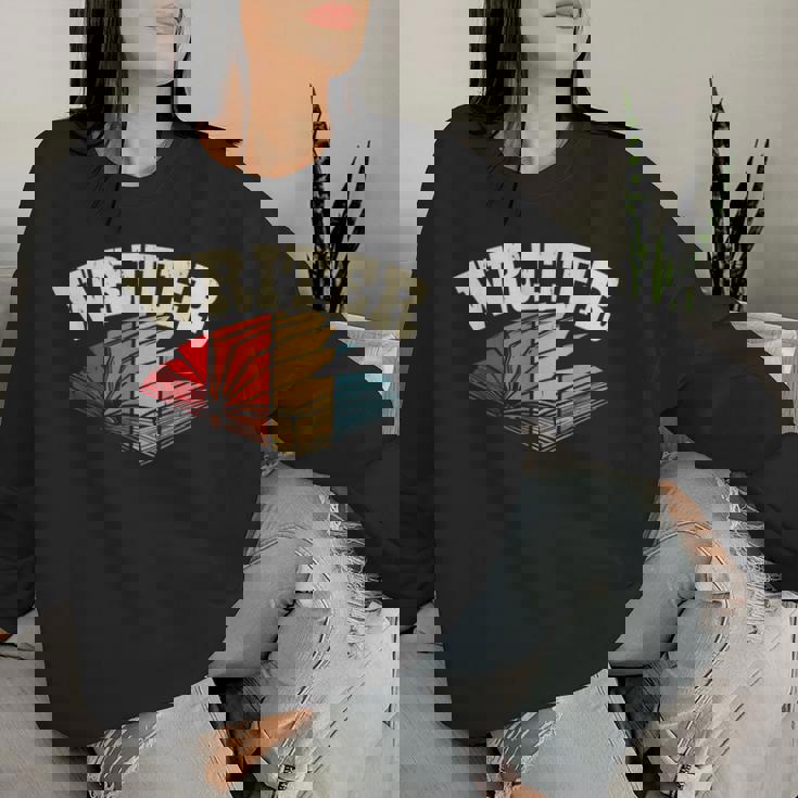 作家 アート 男性 女性 小説 執筆 小説家 作家 レディーススウェットシャツ 彼女への贈り物