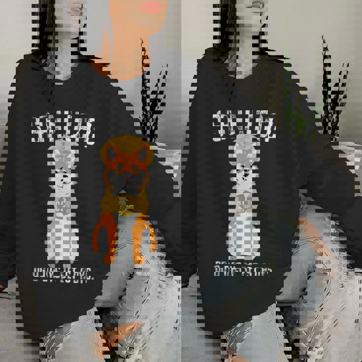 傘寿祝い 犬 柴犬 ちゃんちゃんこ 男性 女性 犬好き 80歳 Dog Days Best Days レディーススウェットシャツ 彼女への贈り物