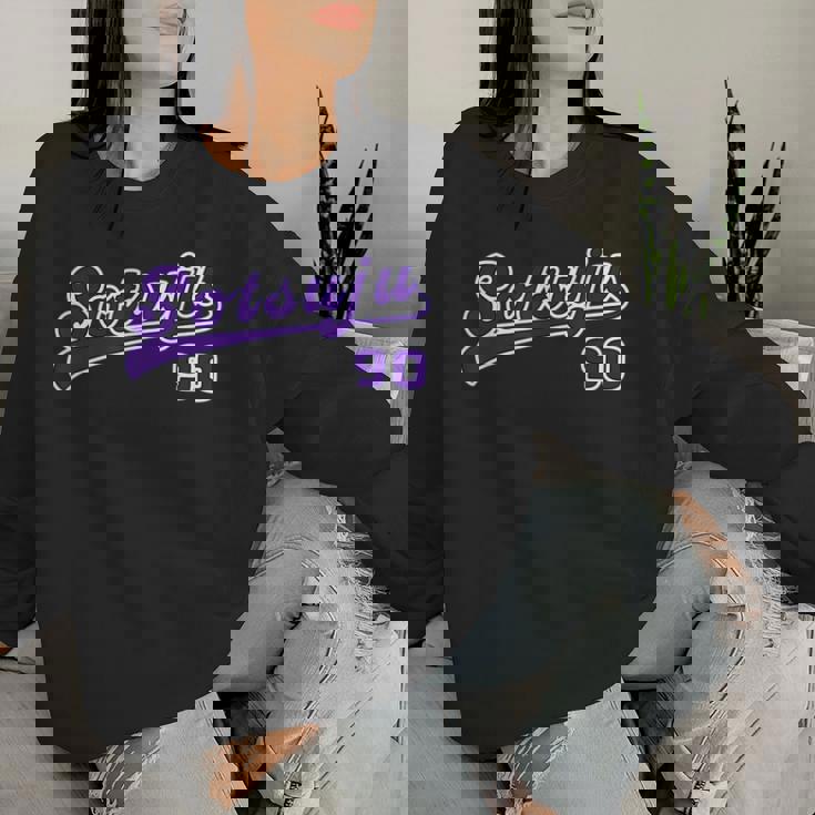 卒寿祝い 野球 野球好き 野球ユニフォーム風otsuju 文字 父 母 男性 女性 90歳 誕生日 レディーススウェットシャツ 彼女への贈り物