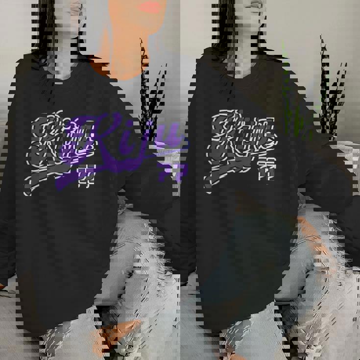 喜寿祝い 野球 野球好き 野球ユニフォーム風 Kiju 文字 父 母 男性 女性 おもしろ 77歳 誕生日 レディーススウェットシャツ 彼女への贈り物