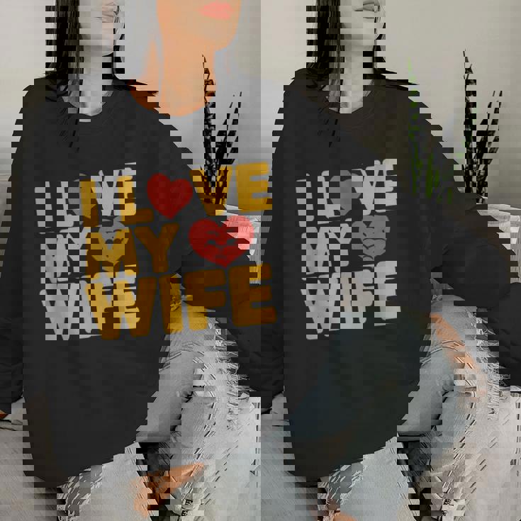 夫 妻 引用 I Love My Wifeays For Lover Husband レディーススウェットシャツ 彼女への贈り物