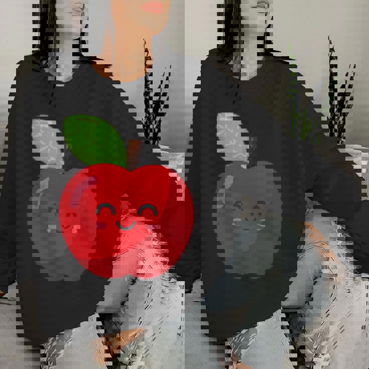 子供、女性、男性向けのミニマルな甘いリンゴ レディーススウェットシャツ 彼女への贈り物