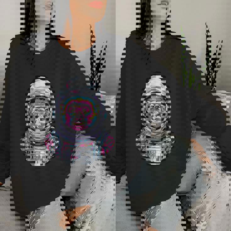 宇宙飛行士 猿 やってる 猿 惑星 科学 ギャグ 女性 男性 レディーススウェットシャツ 彼女への贈り物