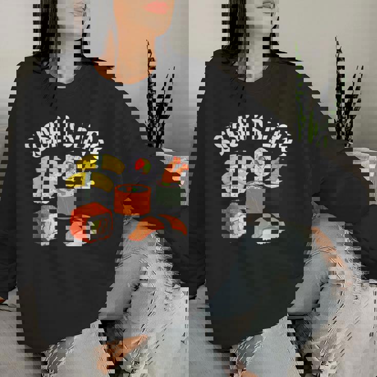 寿司アート 男性 女性 和食 寿司 巻き寿司 好き レディーススウェットシャツ 彼女への贈り物