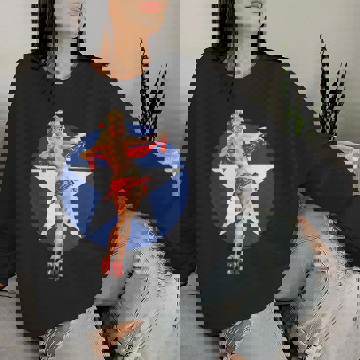 愛国心 ヴィンテージ セクシー ピンナップ 女の子 レディーススウェットシャツ 彼女への贈り物