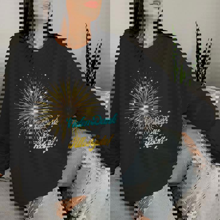 感謝 幸運 花火 レディーススウェットシャツ 彼女への贈り物