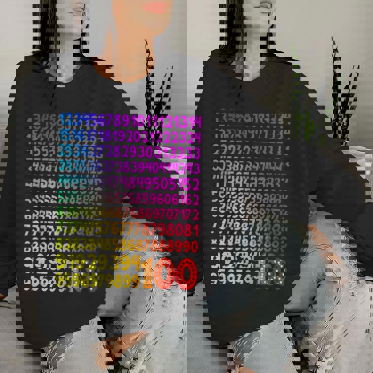 数字の日 100 数字の日 キッズコスチューム 算数の日 女の子 男の子 レディーススウェットシャツ 彼女への贈り物