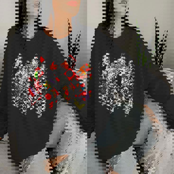 日本の伝統工芸品 花札 男性 女性 レディーススウェットシャツ 彼女への贈り物