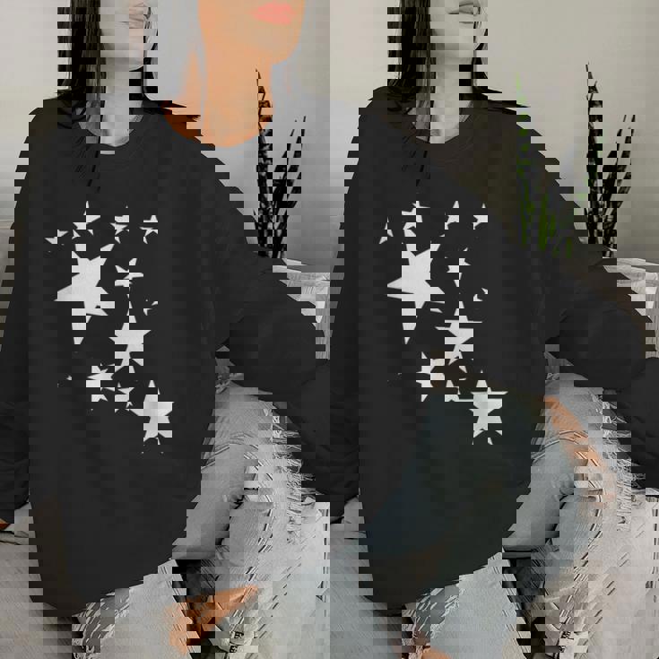 白い星 星柄 デザイン コスチューム ギフト 男性 女性 子供 レディーススウェットシャツ 彼女への贈り物