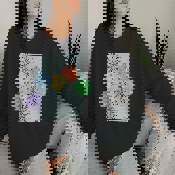 盛夏ー祭りの夜ー ヨーヨー 水風船 花火 祭り 夏 暑い 夜 レトロ 和柄 メンズ レディース キッズ レディーススウェットシャツ 彼女への贈り物