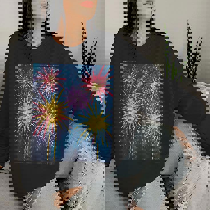 祭りのための花火ショー レディーススウェットシャツ 彼女への贈り物