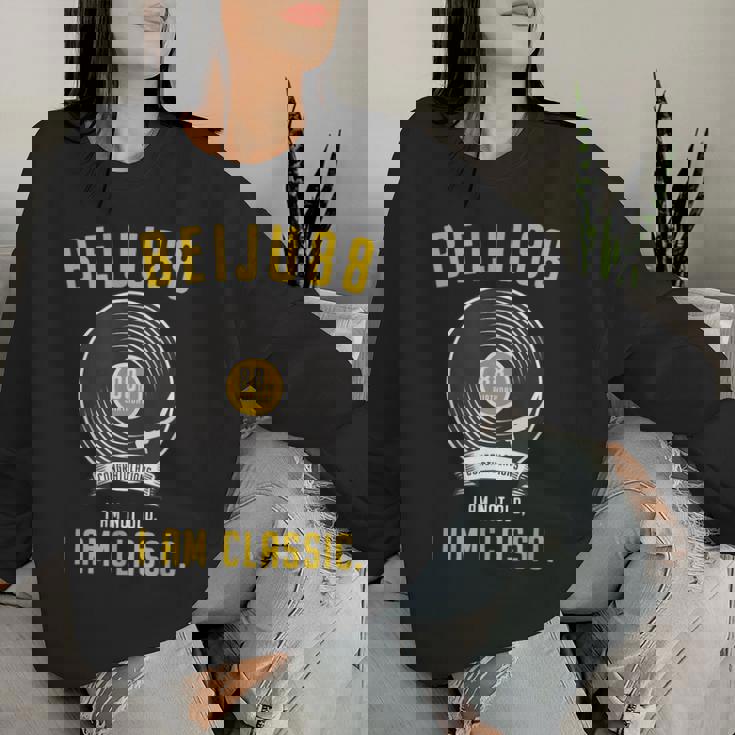 米寿祝い レトロ 音楽好き レコード好き 父 男性 女性 88歳お祝い I'm Not Old I'm Classic レディーススウェットシャツ 彼女への贈り物