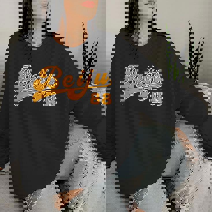 米寿祝い 野球 野球好き 野球ユニフォーム風 Beiju 文字 父 母 男性 女性 おもしろ 88歳 誕生日 レディーススウェットシャツ 彼女への贈り物