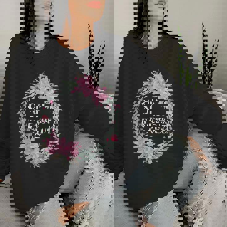 花柄 84歳 誕生日 男性 女性 84歳 誕生日 レディーススウェットシャツ 彼女への贈り物