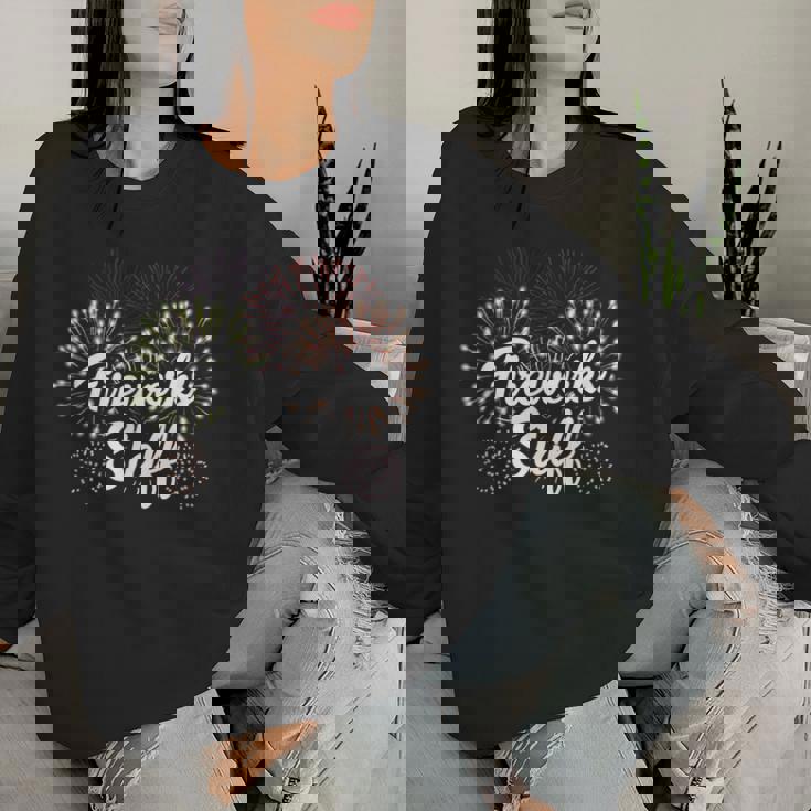 花火スタッフ 爆発の後ろに留まる花火 レディーススウェットシャツ 彼女への贈り物