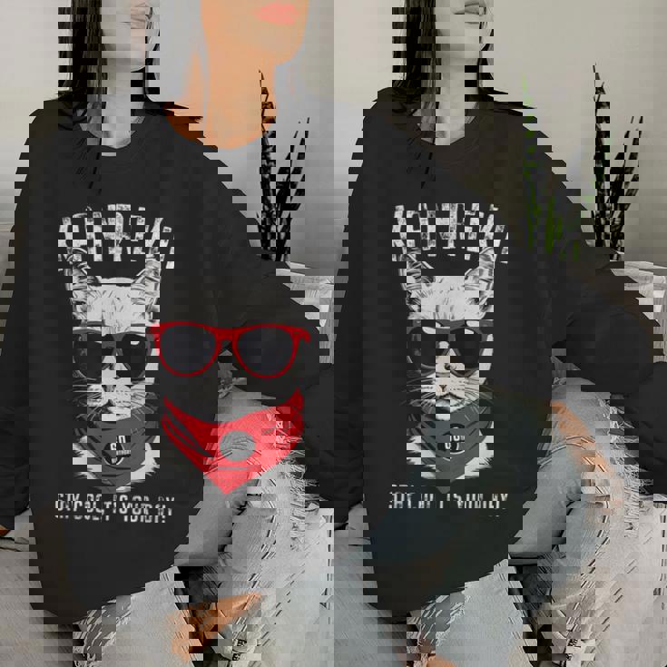 還暦祝い ねこ サングラス 父 男性 女性 母 猫好き 還暦 お祝い 60歳 おもしろ おもろい かっこいい レディーススウェットシャツ 彼女への贈り物