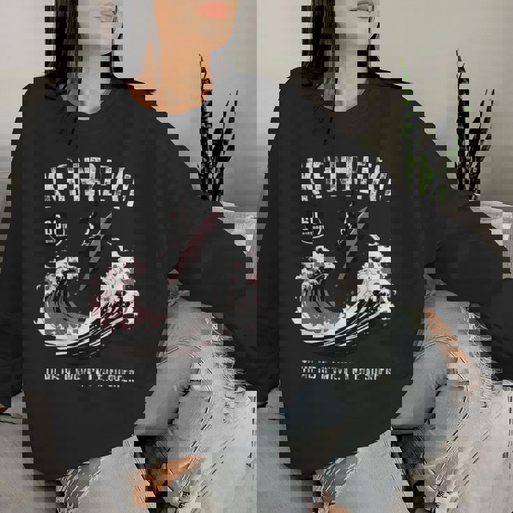 還暦祝い サーフィン 波 海好き 父 男性 女性 60歳 Time Is A Wave I'm Theurfer レディーススウェットシャツ 彼女への贈り物