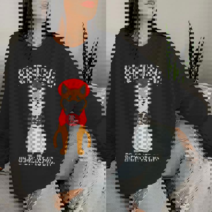 還暦祝い 犬 柴犬 ちゃんちゃんこ 男性 女性 犬好き 60歳 Dog Days Best Days レディーススウェットシャツ 彼女への贈り物