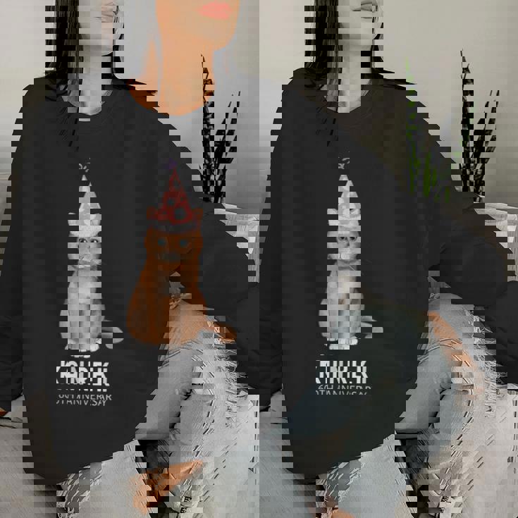 還暦祝い 猫好き 男性 女性 還暦 お祝い 60歳 かわいい ねこ おしゃれ 猫 赤色 レディーススウェットシャツ 彼女への贈り物