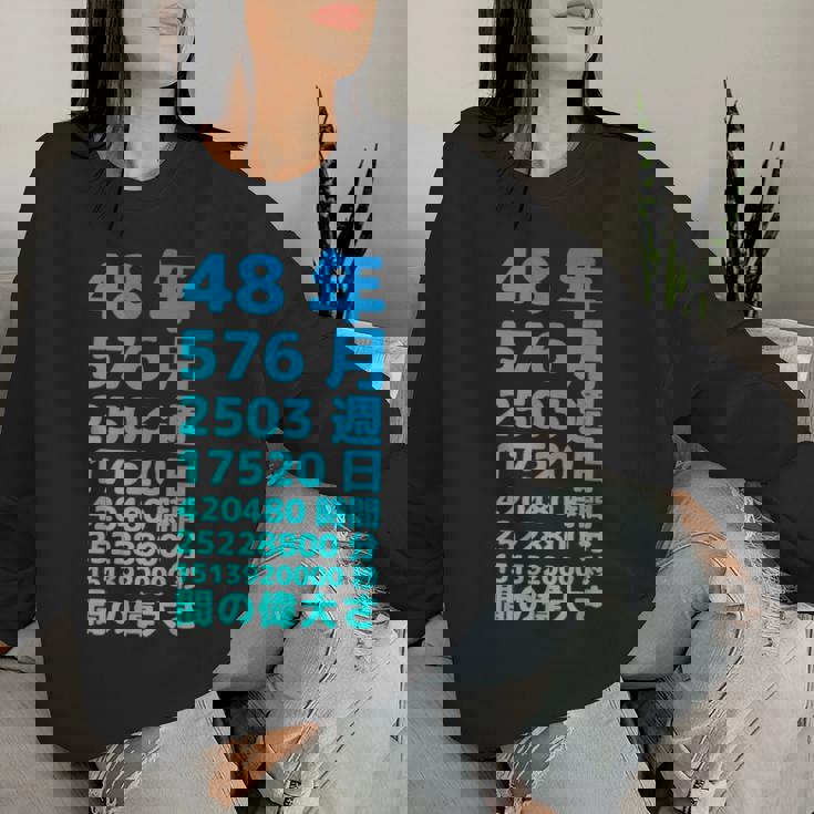 面白い48歳の誕生日の古いメーター 面白い48歳のギフト 女性 男性 面白い電卓 48歳の誕生日のギフト レディーススウェットシャツ 彼女への贈り物