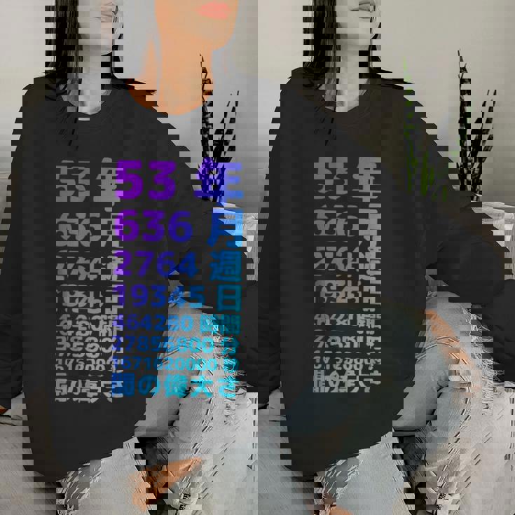 面白い53歳の誕生日の古いメーター 面白い53歳のギフト 女性 男性 面白い電卓 53歳の誕生日のギフト レディーススウェットシャツ 彼女への贈り物