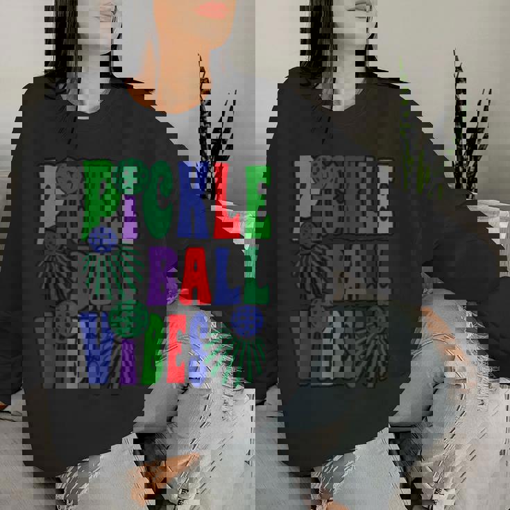 面白いスポーツデザイン女性男性ピックルボール レディーススウェットシャツ 彼女への贈り物
