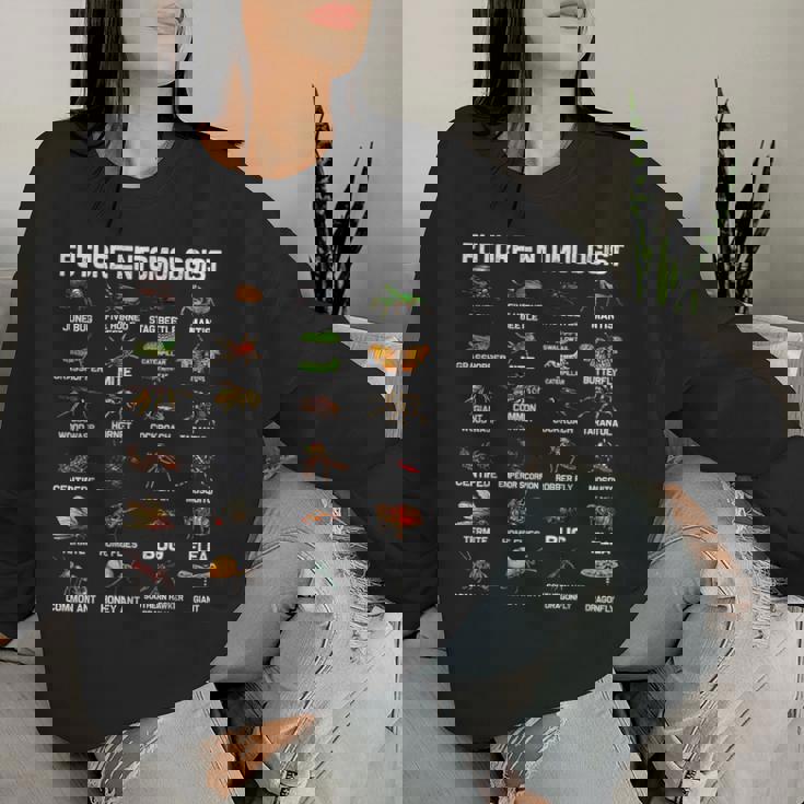 面白い昆虫学 虫虫好き 男性 女性 男の子 女の子 子供 レディーススウェットシャツ 彼女への贈り物