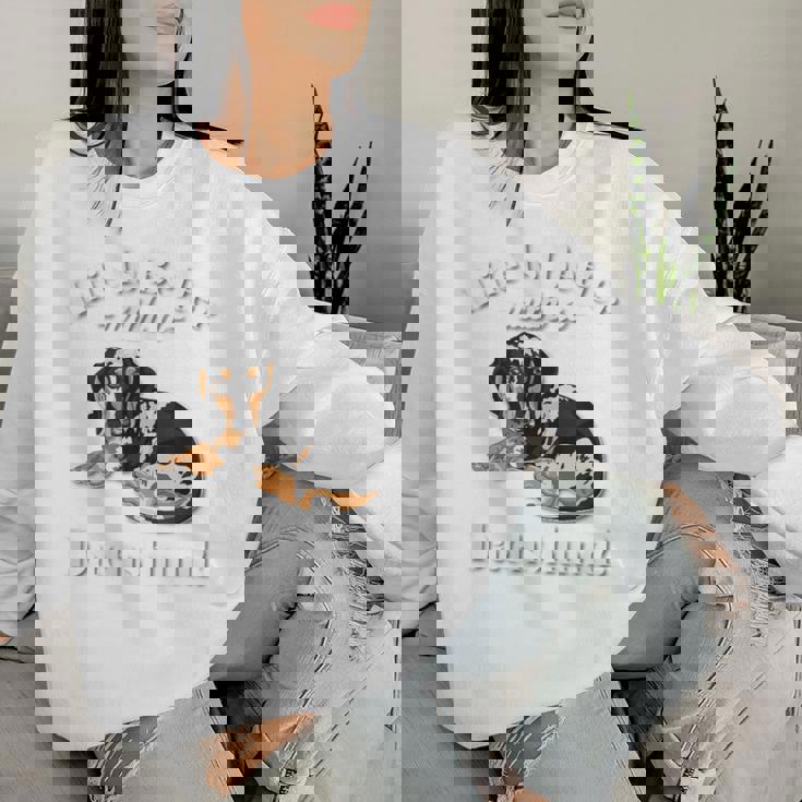 & Life Is Better Dapple Dachshund Lover レディーススウェットシャツ 彼女への贈り物