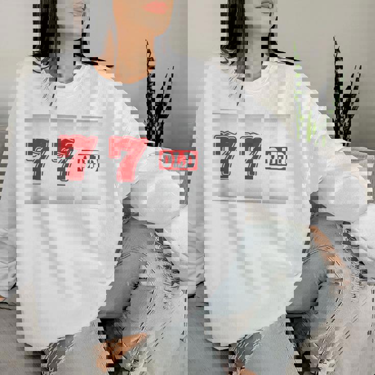 77 歳 喜寿 77歳 77才 お祝い 男性 女性 喜寿祝い 父 母 きじゅ 誕生日 スロット パチスロ レディーススウェットシャツ 彼女への贈り物