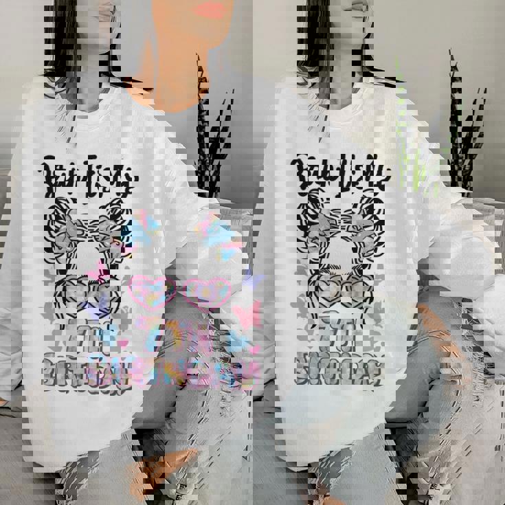 Bruh It's My 7Th Birthday レトロ キッズ 7歳 誕生日 女の子 長袖tシャツ レディーススウェットシャツ 彼女への贈り物