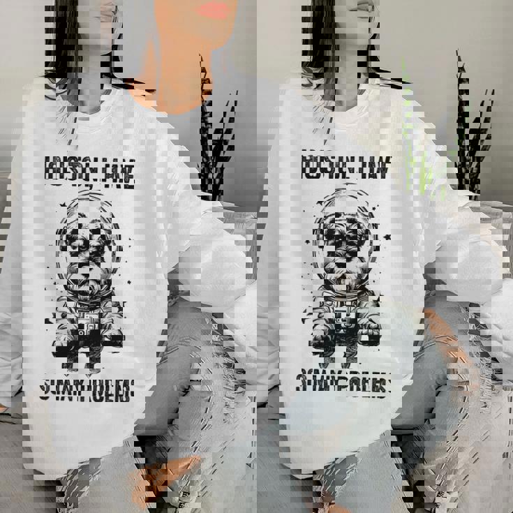 Dog Dad Mompace ヒューストン問題ミニチュアシュナウザー レディーススウェットシャツ 彼女への贈り物