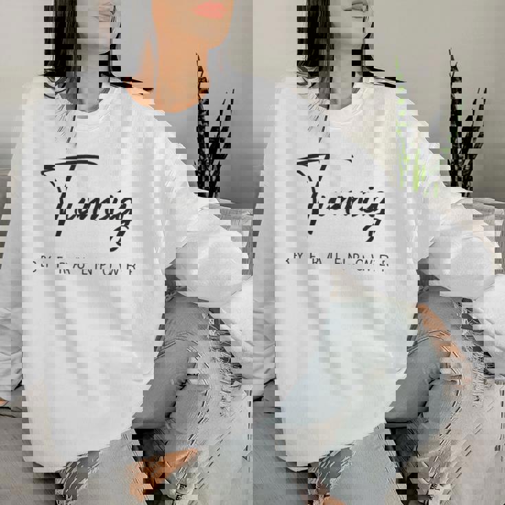 Frauenpower チューニング レディーススウェットシャツ 彼女への贈り物