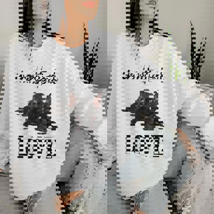 Frenchie Mum Dogへのラブフレンチブルドッグギフト レディーススウェットシャツ 彼女への贈り物