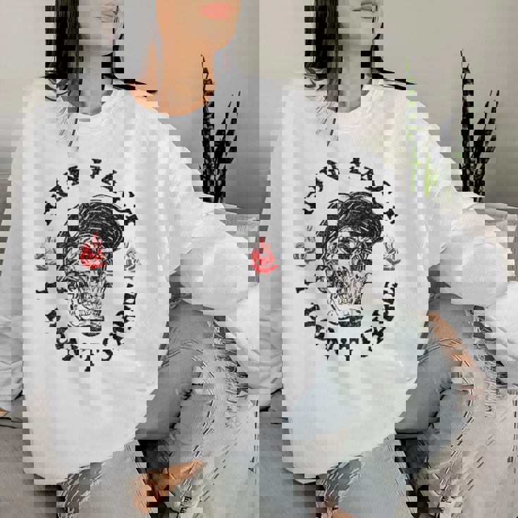 Fun Fact I Don't Care Skeleton Sarcastic On Back Women Sweatshirt Gifts for Her
