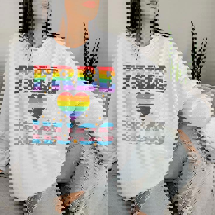 Gay Pride Month Free Mom Hugs Lgbtq Ally Trans Women Women Sweatshirt Gifts for Her