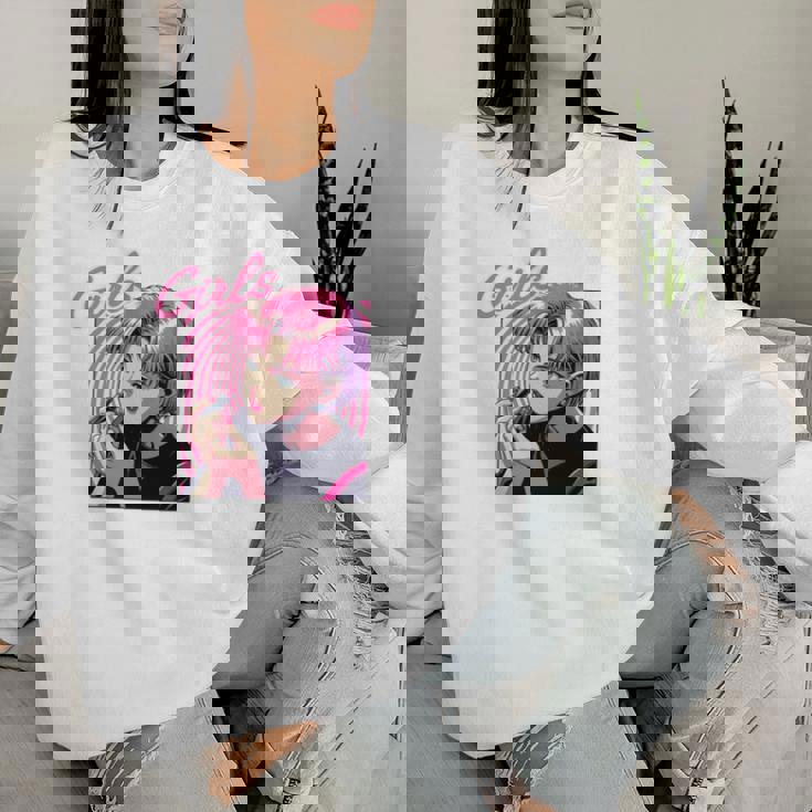 Girls Eat Out 面白いレトロデザイン 長袖tシャツ レディーススウェットシャツ 彼女への贈り物