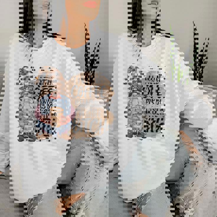 Gnome Coffee Lover I Pretend Coffee Help But I'mtill A レディーススウェットシャツ 彼女への贈り物