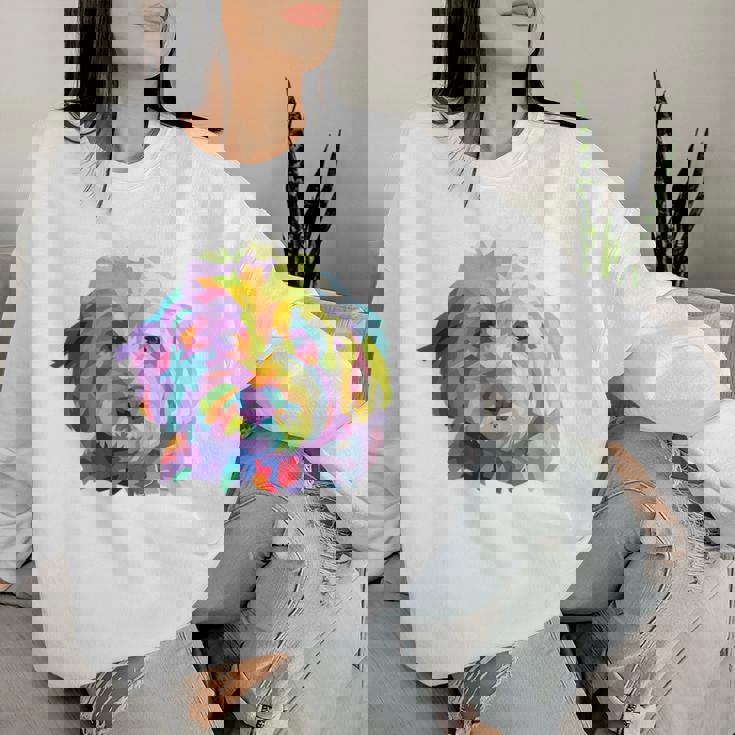 Goldendoodle ギフト ラブラドゥードル Cockapoo Mom カラフル ポップアート レディーススウェットシャツ 彼女への贈り物